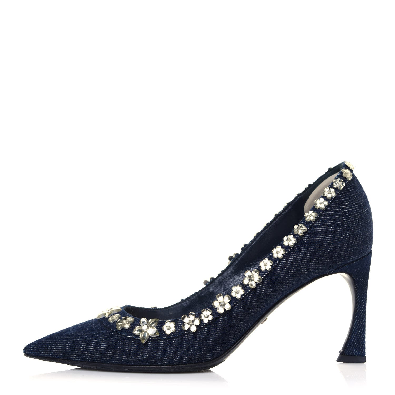 Christian Dior Denim Crystal Garland Pumps 36 Blue Fonce 1 of 10
