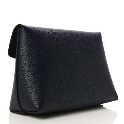 Mulberry Classic Grain Calfskin Darley Cosmetic Pouch Bright Navy 3 of 9