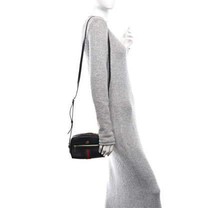 Gucci Calfskin Web Mini Ophidia Shoulder Bag Black 2 of 10