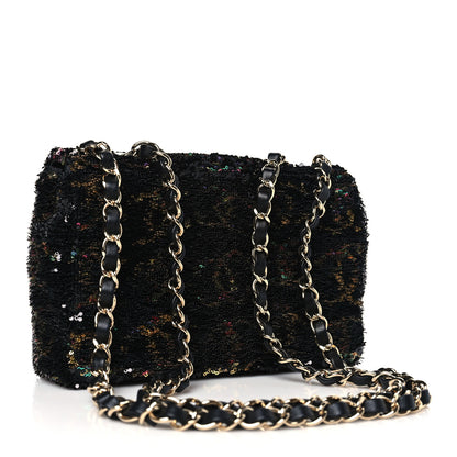 Chanel Sequin CC Small Single Flap Black Multicolor 3 of 10