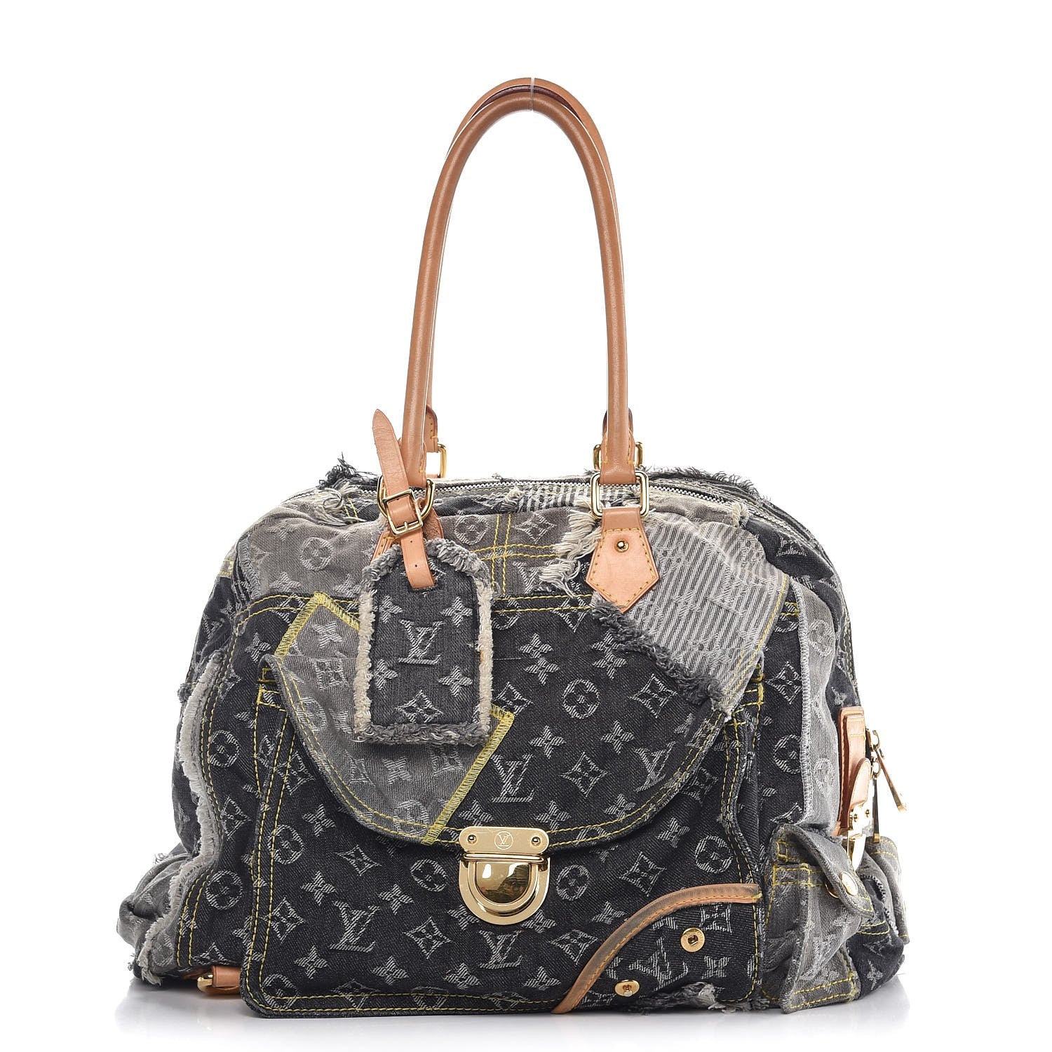 Louis Vuitton Denim Patchwork Bowly Black 1 of 10
