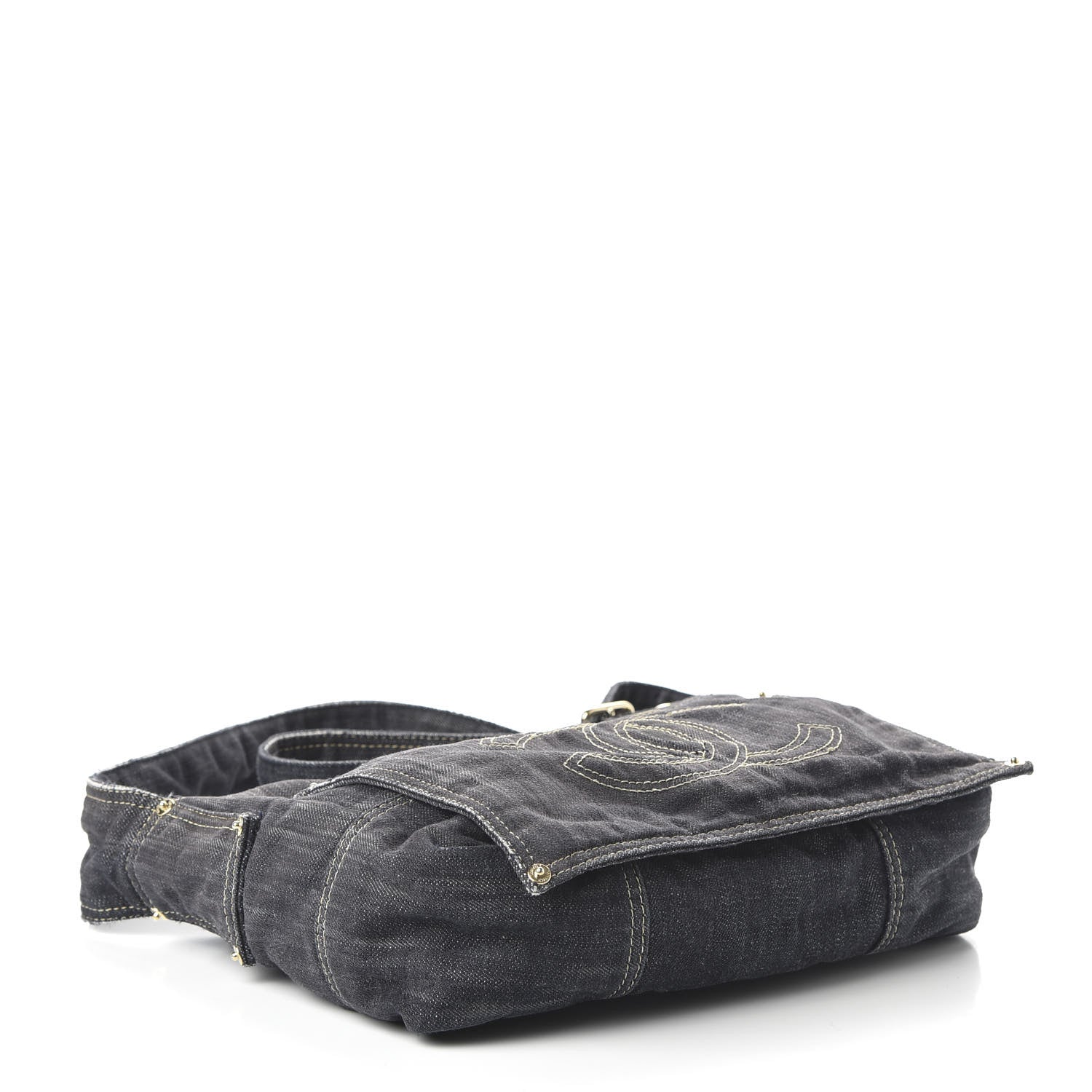 Chanel Denim CC Messenger Bag Blue 4 of 10