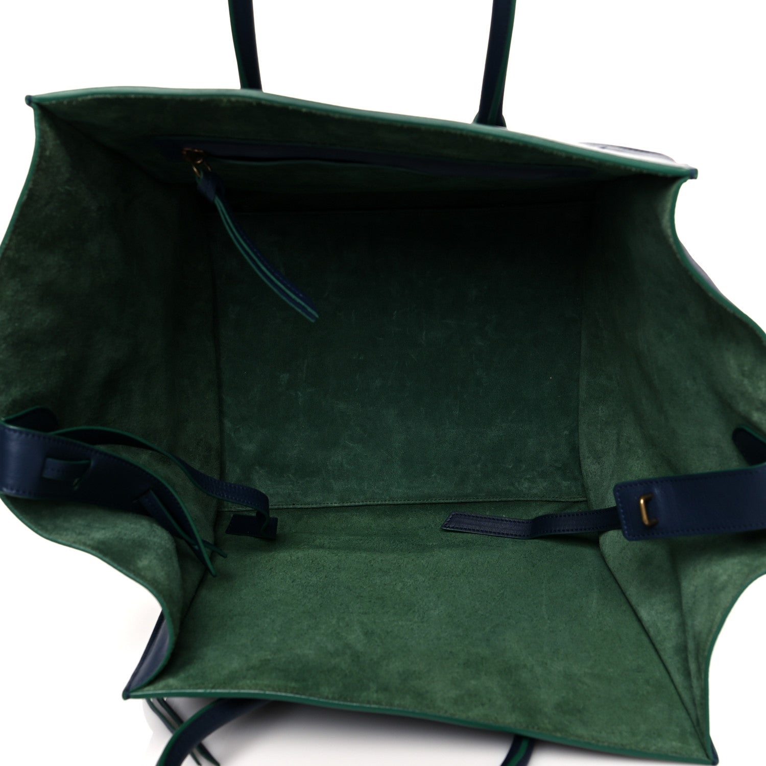 Celine Supple Calfskin Medium Phantom Luggage Navy Blue Green Trim 4 of 10