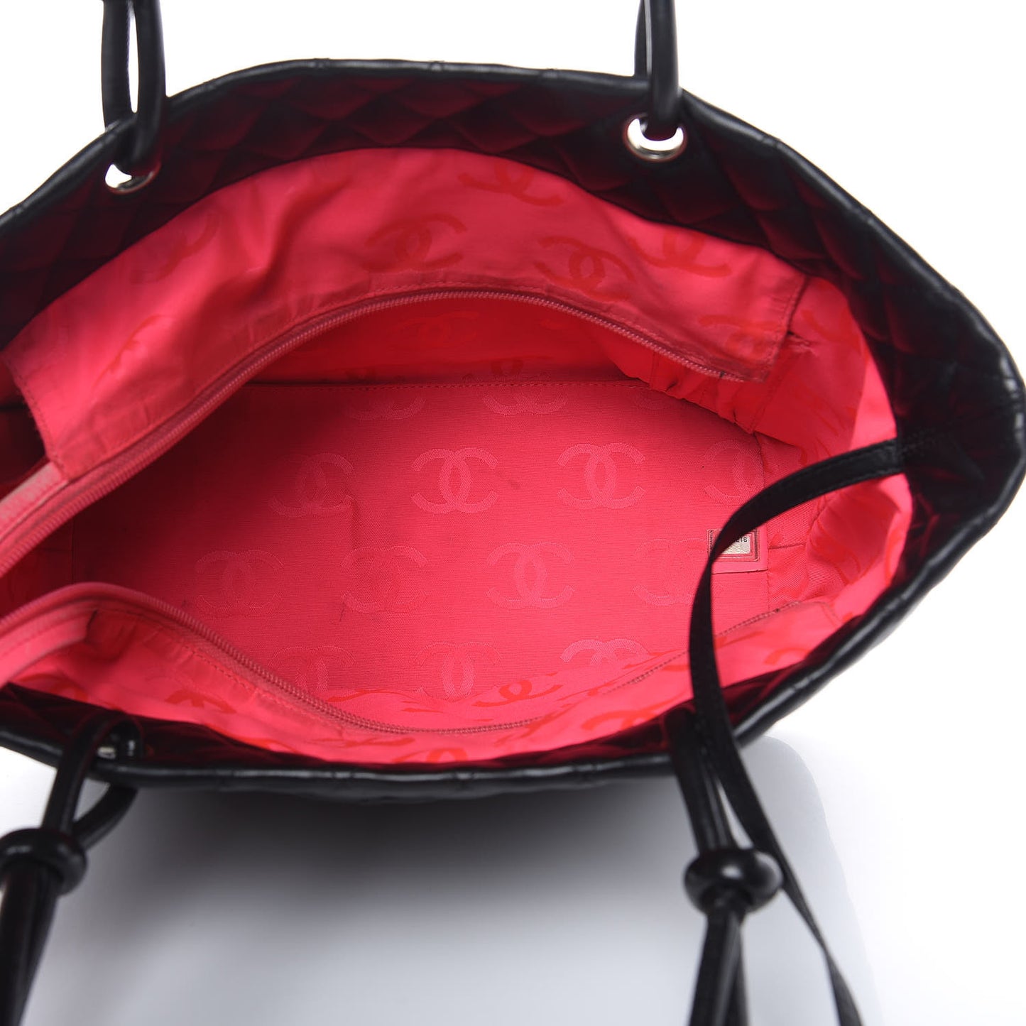 Calfskin Quilted Large Cambon Tote Black