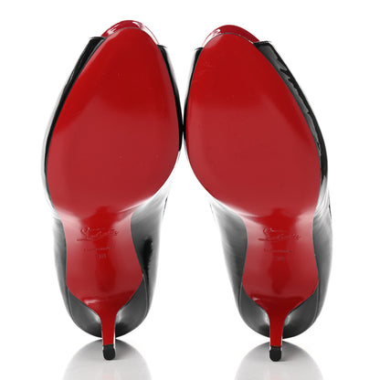 Christian Louboutin Patent No Matter 85 Pumps 38 Black Red 5 of 7