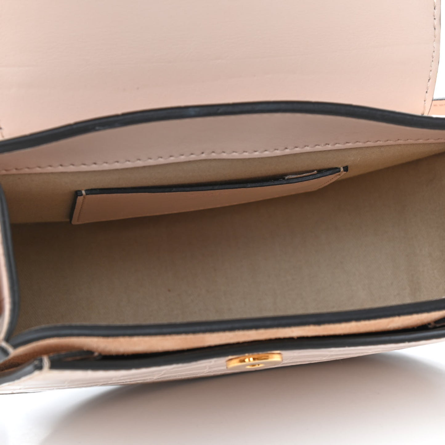 Calfskin Crocodile Embossed Small Tess Bag Cement Pink