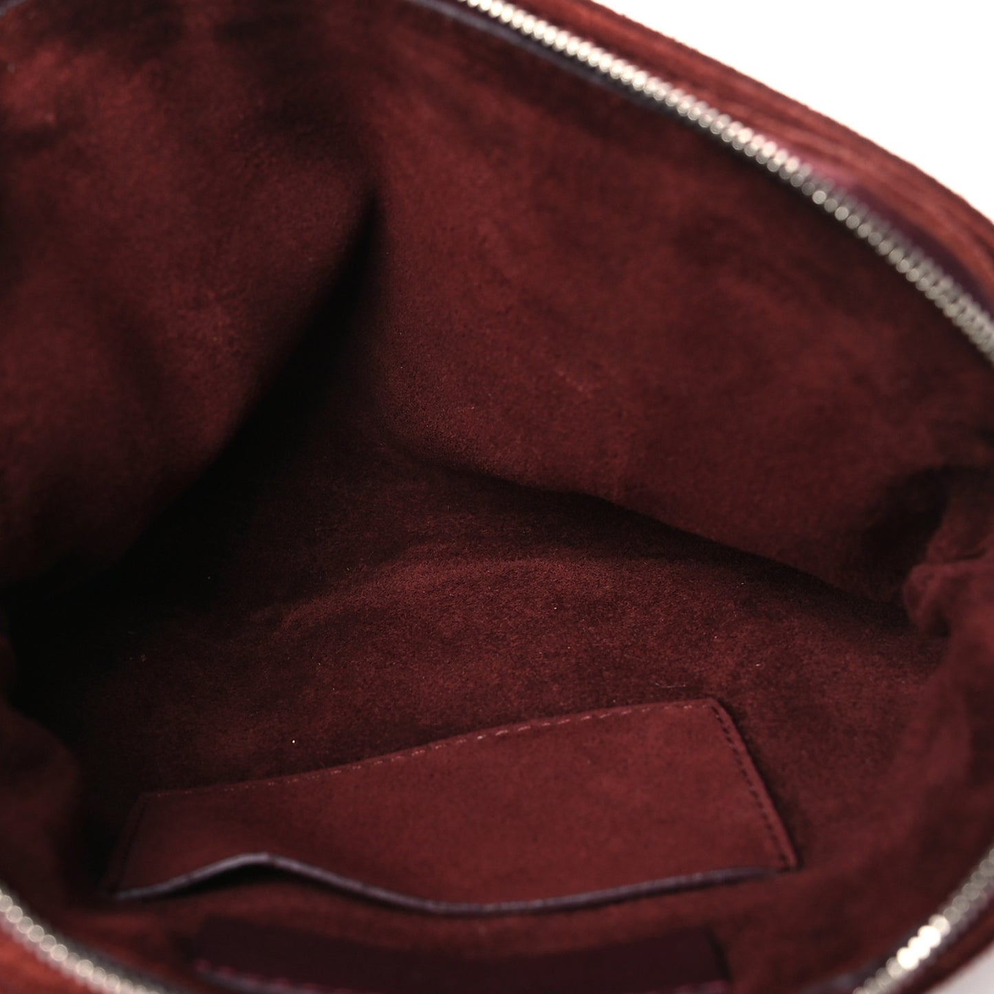 Suede Pony Hair Tassel Wristlet Pouch Burgundy