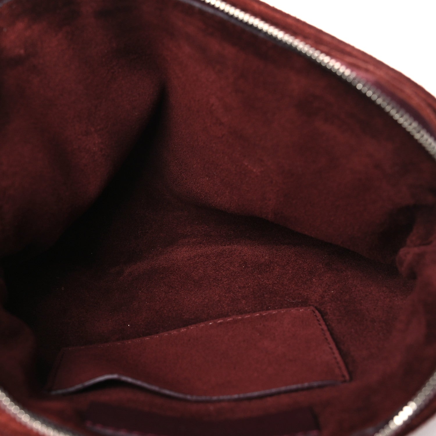 The Row Suede Pony Hair Tassel Wristlet Pouch Burgundy 5 of 10