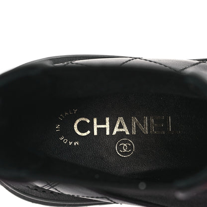 Chanel Calfskin Patent Cap Toe Quilted Short Boots 39.5 Black 7 of 8