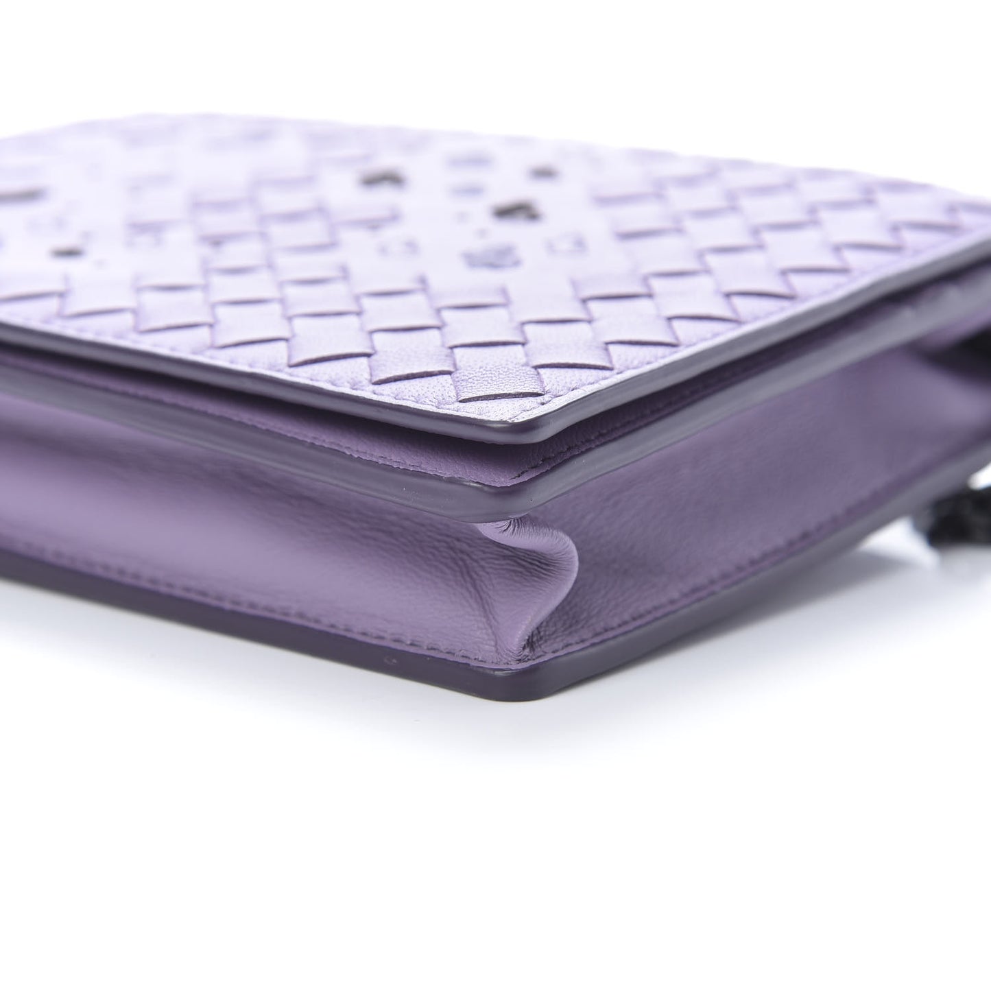 Nappa Ayers Intrecciato Butterfly Chain Wallet Lilac