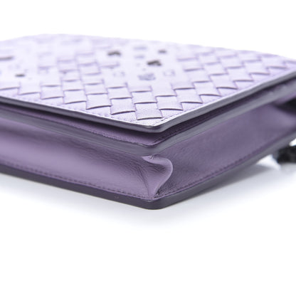 Bottega Veneta Nappa Ayers Intrecciato Butterfly Chain Wallet Lilac 10 of 10