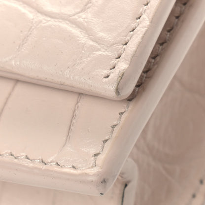 Saint Laurent Calfskin Crocodile Embossed Kate Monogram Tassel Chain Wallet Marble Pink 12 of 15