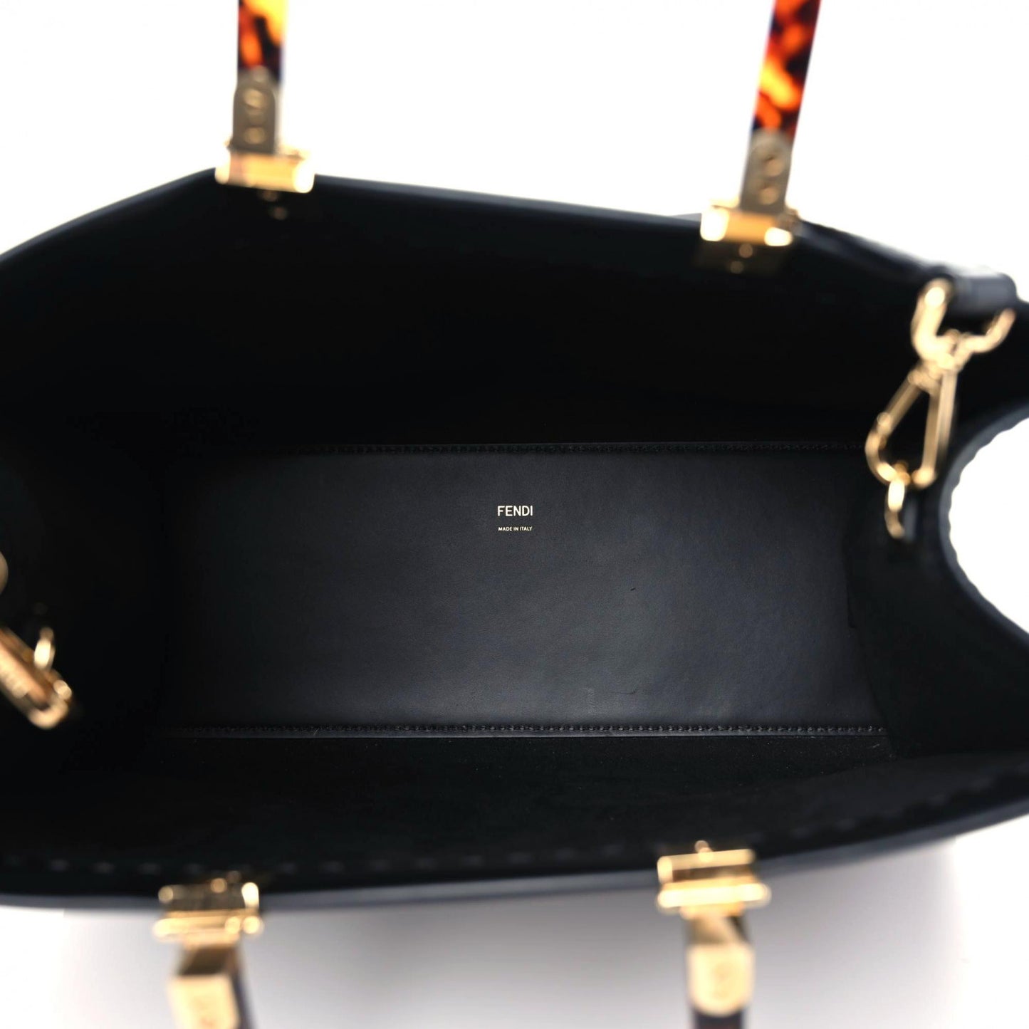 Vitello King Plexiglass Medium Fendi Sunshine Shopper Tote Black