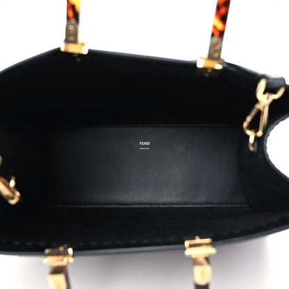 Fendi Vitello King Plexiglass Medium Fendi Sunshine Shopper Tote Black 5 of 15