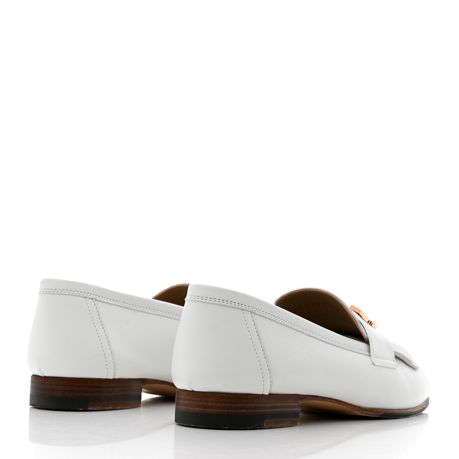 Hermes Calfskin Womens Royal Loafers 36 White 4 of 9