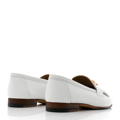 Hermes Calfskin Womens Royal Loafers 36 White 4 of 9