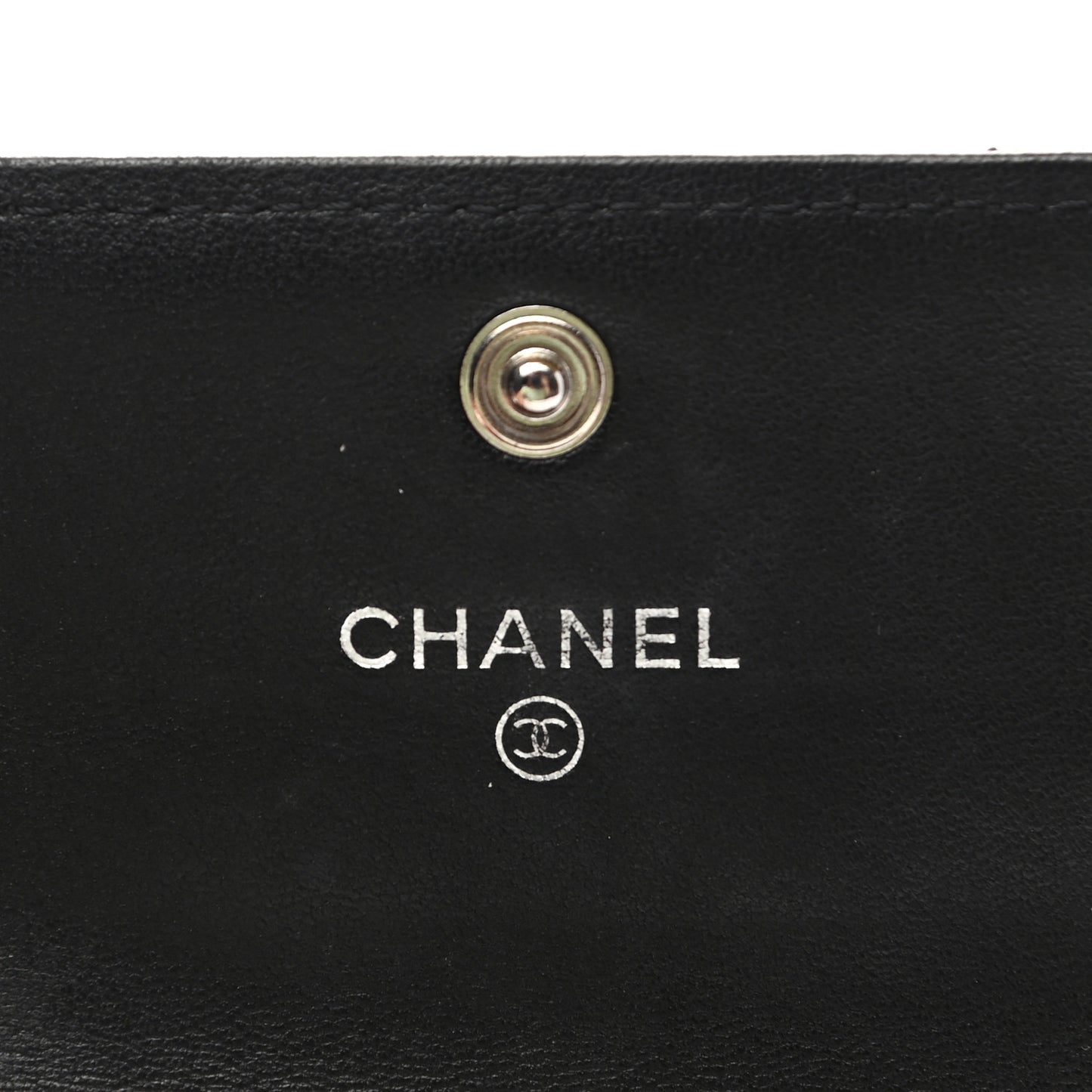 Lambskin Quilted Flap Card Holder Wallet Black
