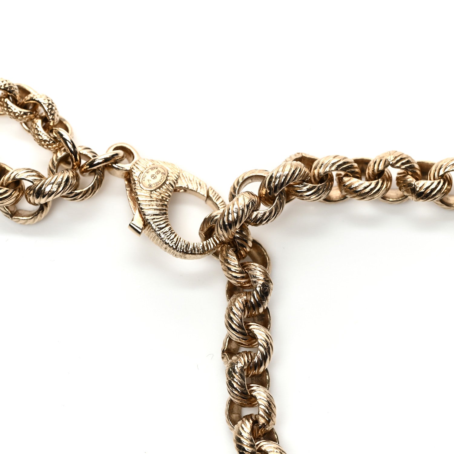 Chanel Metal Crystal 90's Icon Logo Chain Belt Gold 4 of 5