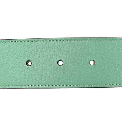 Gucci Monogram Jumbo GG Textured Dollar Calfskin Double G 75 30 Belt Mint Green 3 of 4