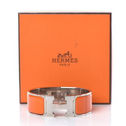 Hermes Enamel Wide Clic Clac H Bracelet PM Orange 5 of 5