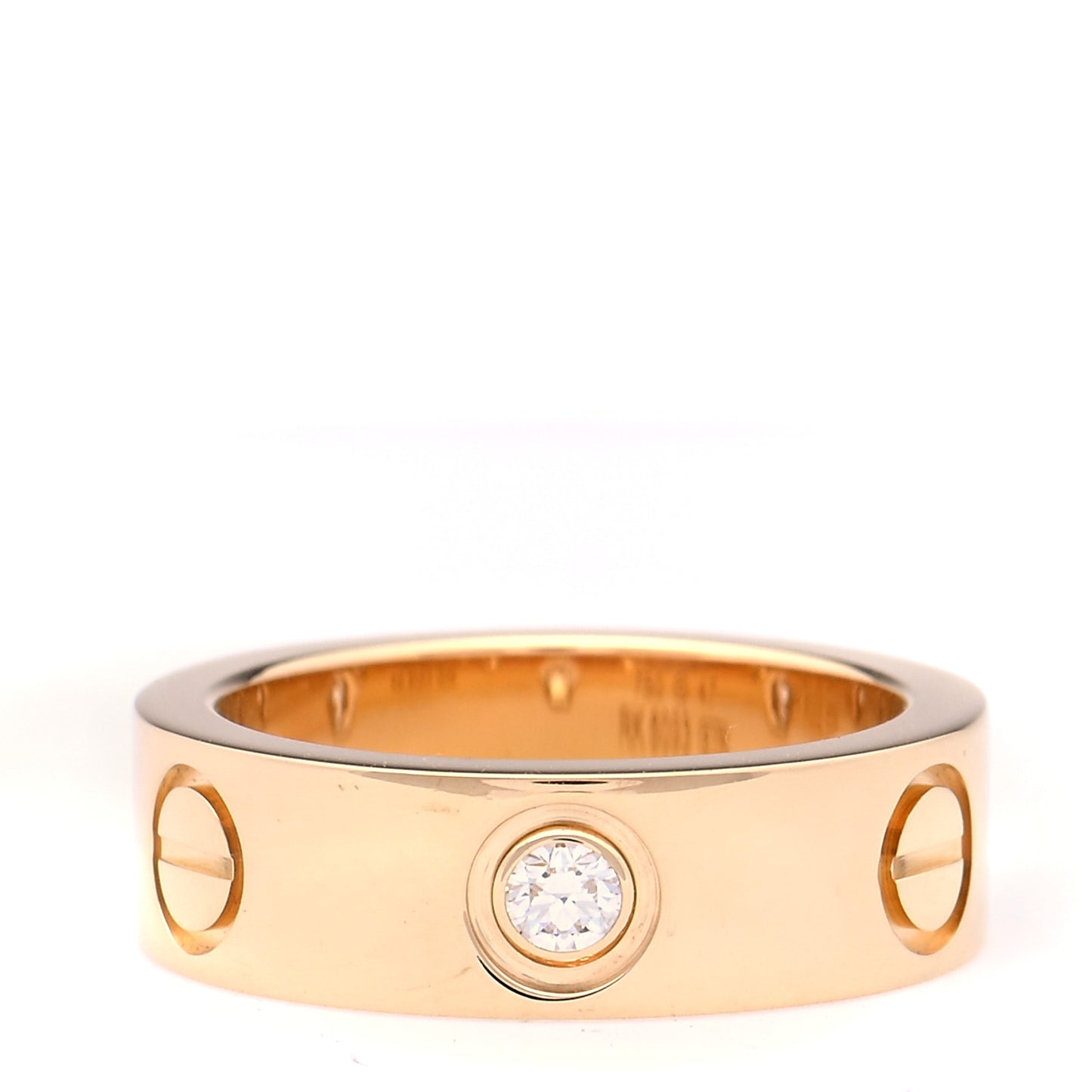 18K Yellow Gold 3 Diamond 5.5mm LOVE Ring 47 4