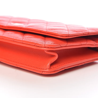 Chanel Caviar Quilted Wallet on Chain WOC Red 10 of 12