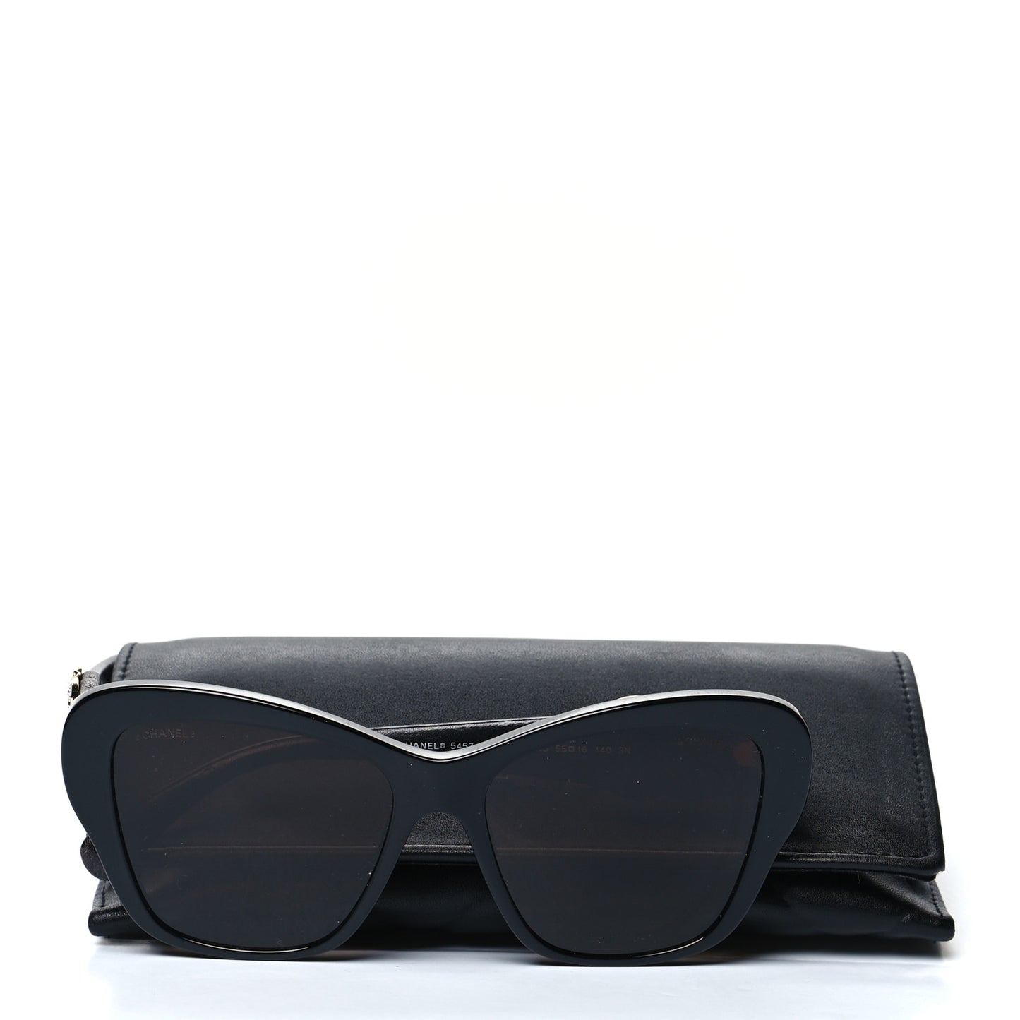 Acetate Lambskin CC Sunglasses 5457-Q-B Black