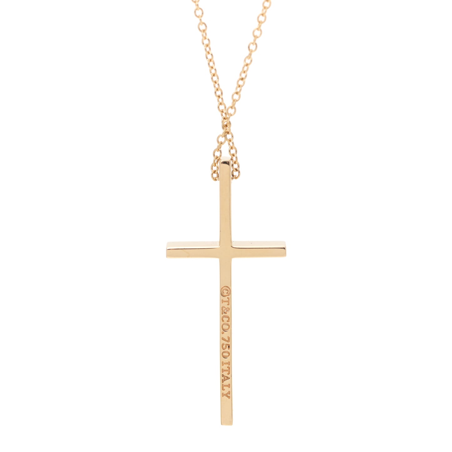 18K Yellow Gold Metro Cross Pendant Necklace