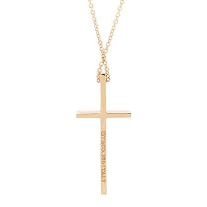 Tiffany 18K Yellow Gold Metro Cross Pendant Necklace 4 of 5