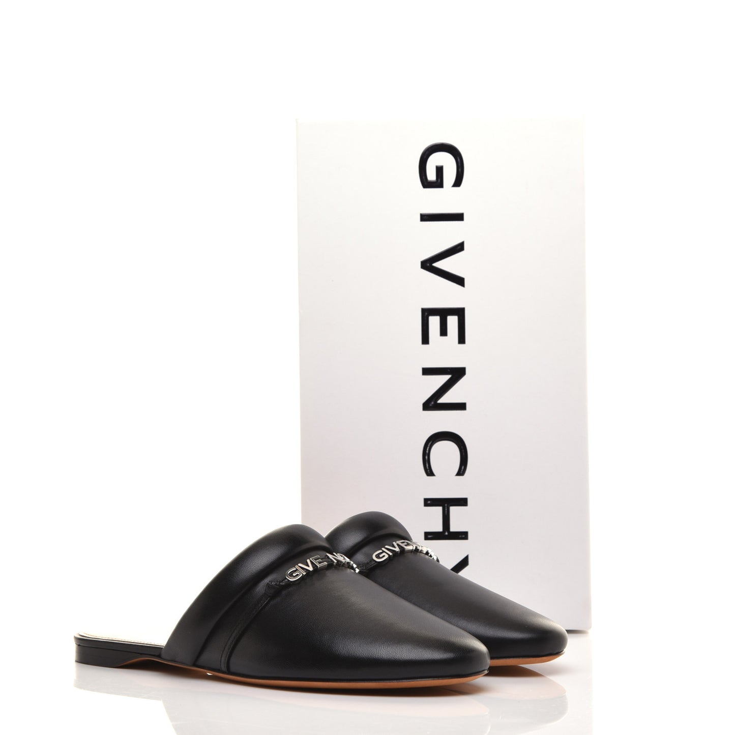 Lambskin Elba Logo Mule Slippers 41 Black
