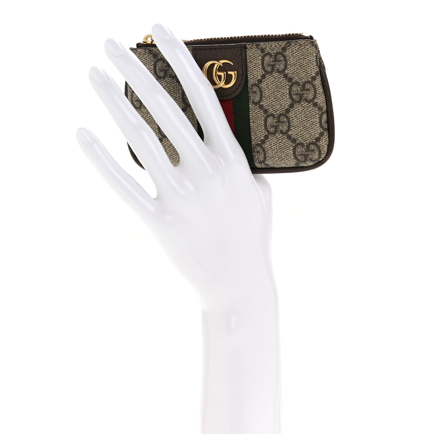 GG Supreme Monogram Web Ophidia Key Case Beige New Acero