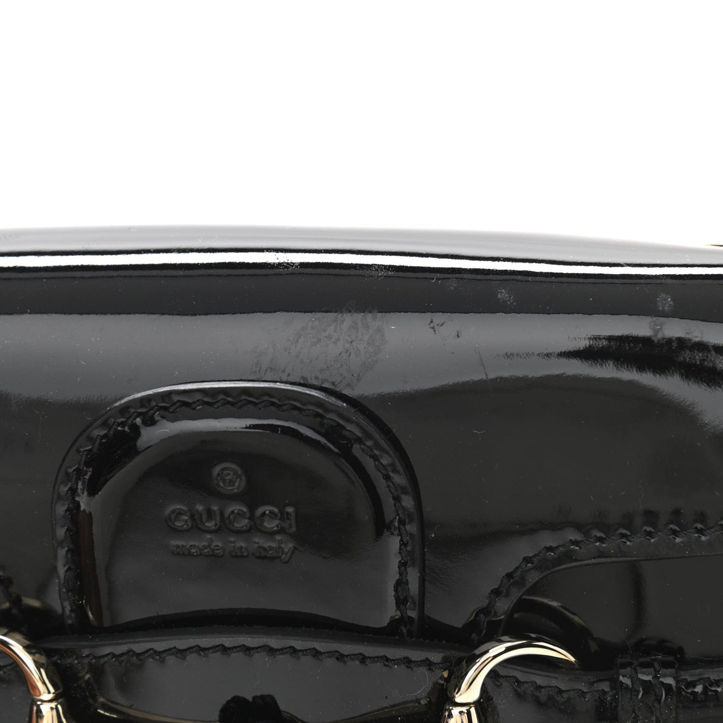 Patent Small Emily Chain Shoulder Bag Black