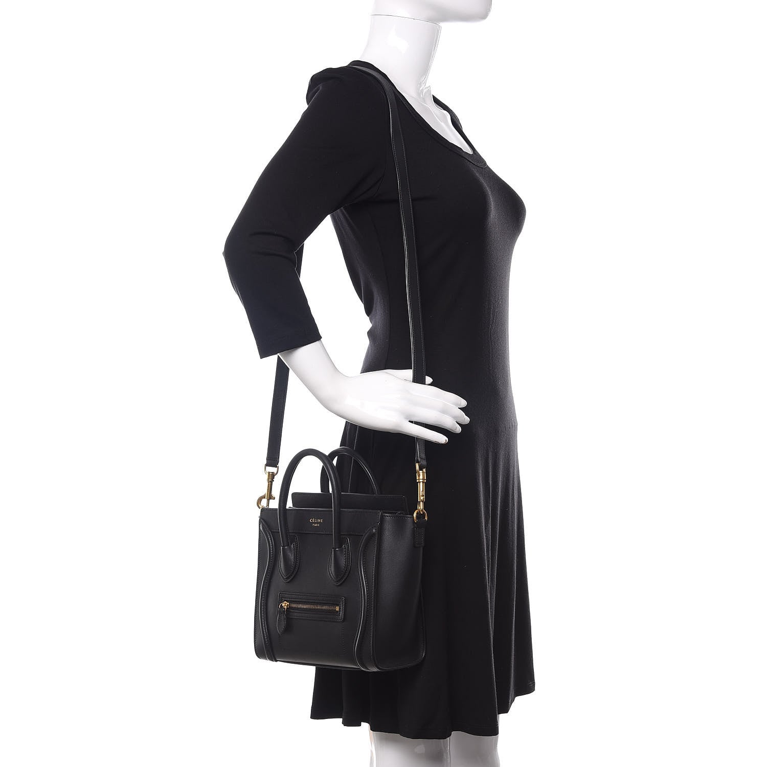 Celine Smooth Calfskin Nano Luggage Black 2 of 12