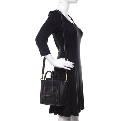 Celine Smooth Calfskin Nano Luggage Black 2 of 12