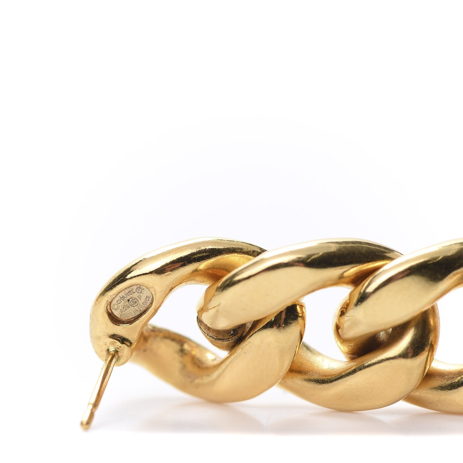 Chanel Metal CC Pick Drop Earrings Gold 4 of 5