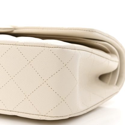 Chanel Caviar Quilted Medium Double Flap White 10 of 11