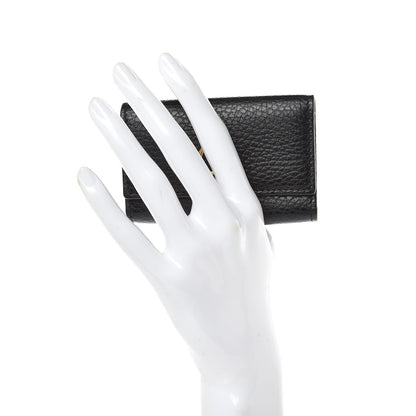Gucci Pebbled Calfskin GG Marmont 6 Key Holder Black 2 of 7