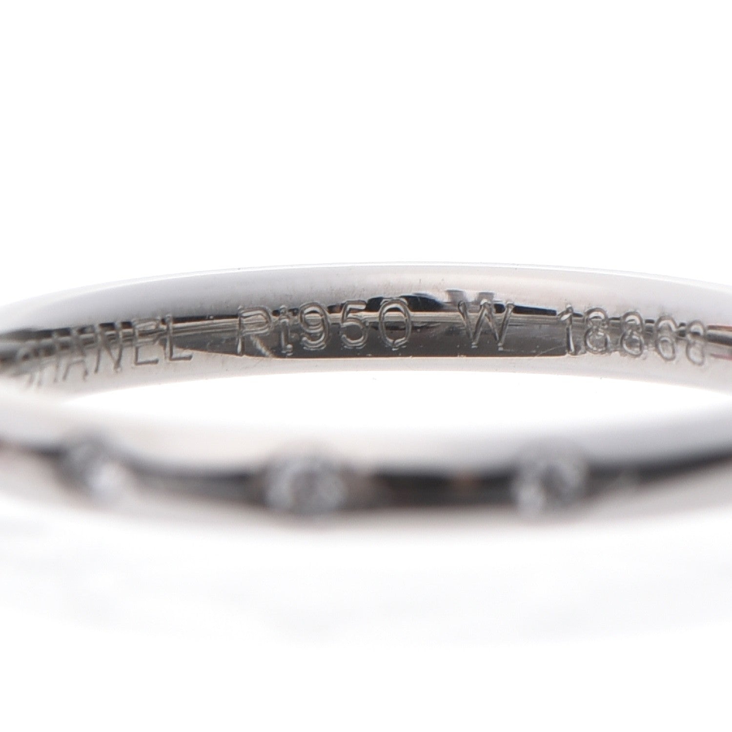 Chanel Platinum Diamond Band Ring 52 6 4 of 6