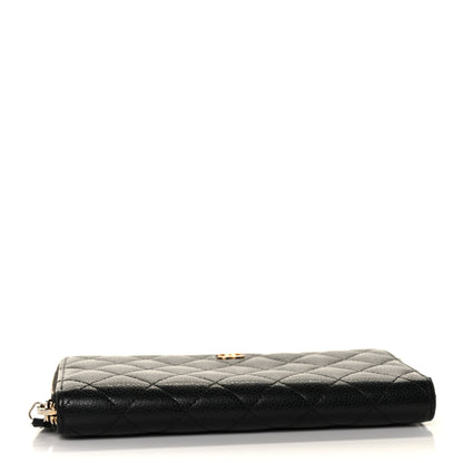Chanel Caviar Quilted Large Gusset Zip Around Wallet Black 4 of 11