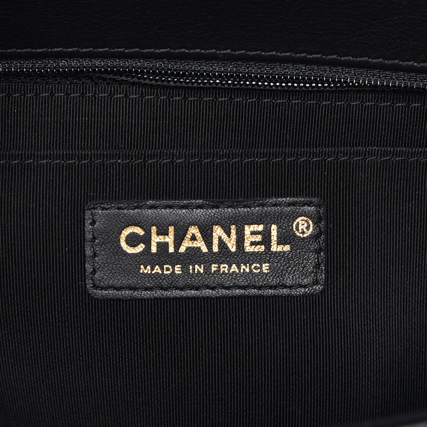 Calfskin Chevron Quilted Small Statement Flap Black