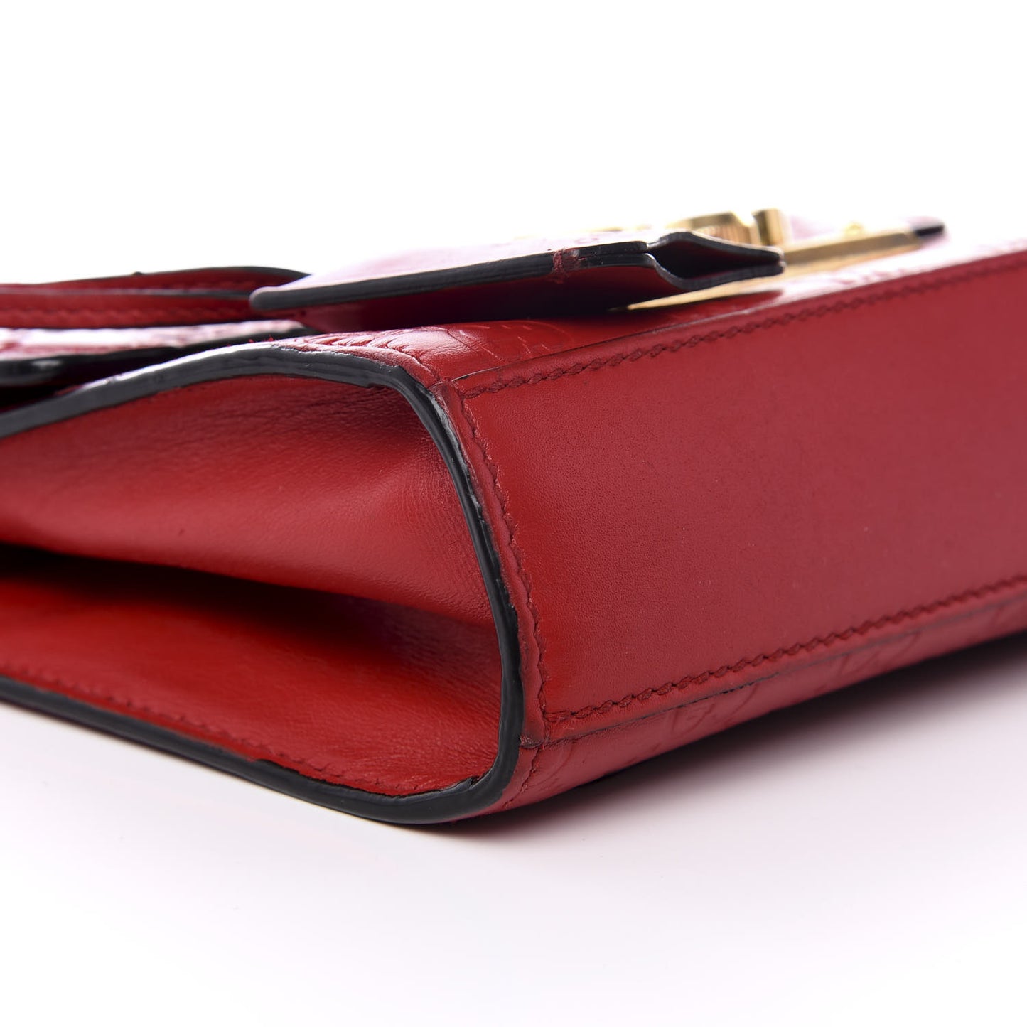 Guccissima Small Padlock Shoulder Bag Hibiscus Red