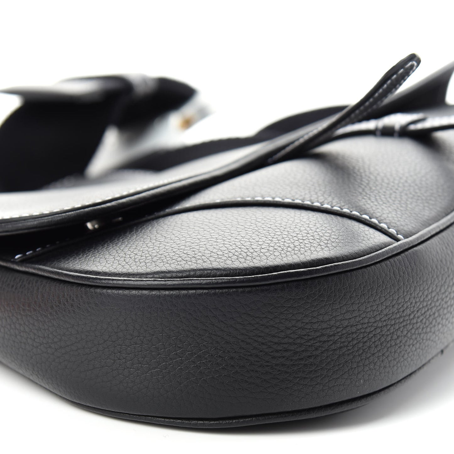 Calfskin Mens Saddle Bag Black