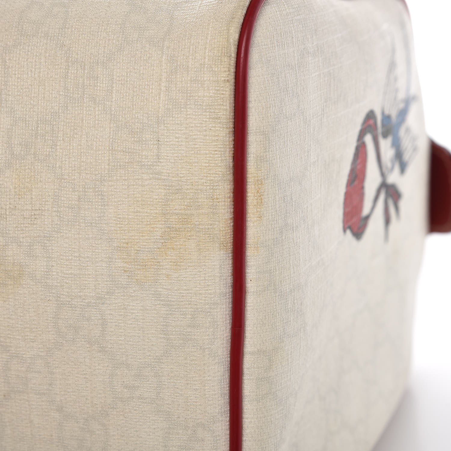Gucci Coated Canvas Monogram Medium Tattoo Birds Joy Boston Off White Red 12 of 17