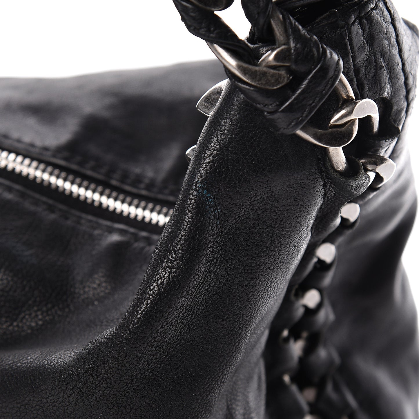 Calfskin Modern Chain Hobo Black
