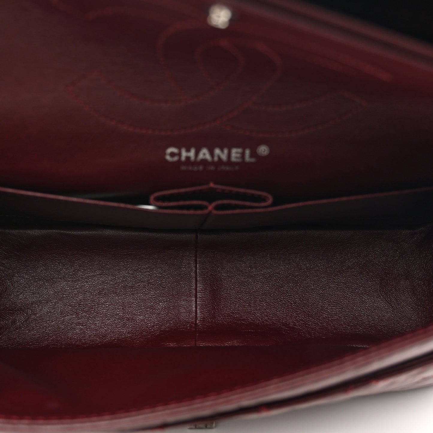Aged Calfskin Quilted 2.55 Reissue 225 Flap Dark Burgundy