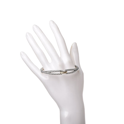 David Yurman Sterling Silver 18K Yellow Gold Cable Loop Bracelet 2 of 5