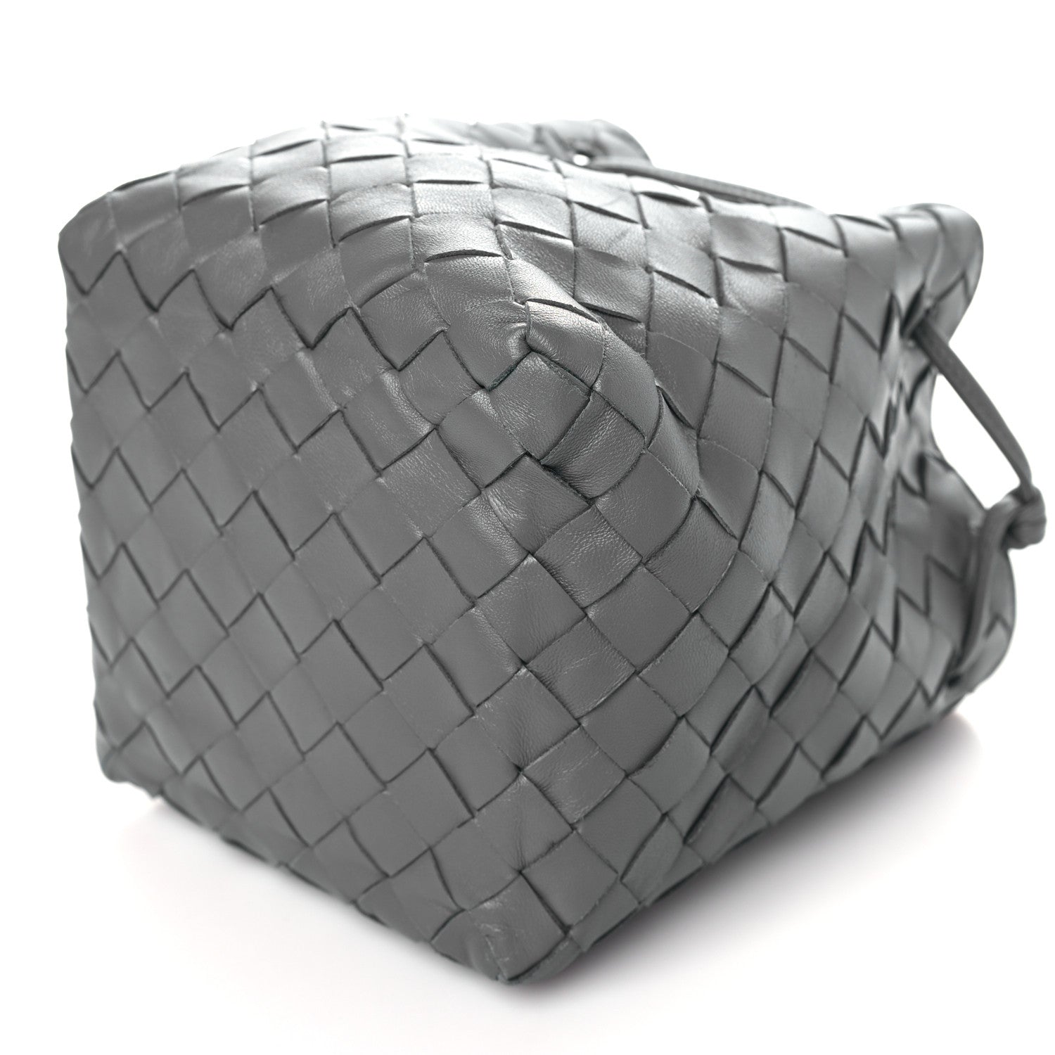 Bottega Veneta Nappa Intrecciato Small Drawstring Bucket Bag Thunder 9 of 9