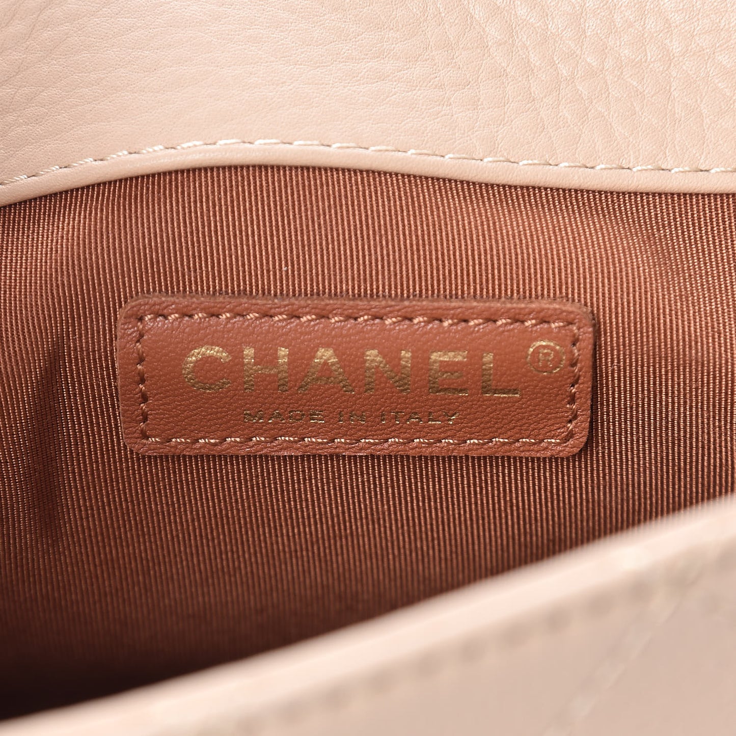 Grained Calfskin Archi Chic Flap Beige