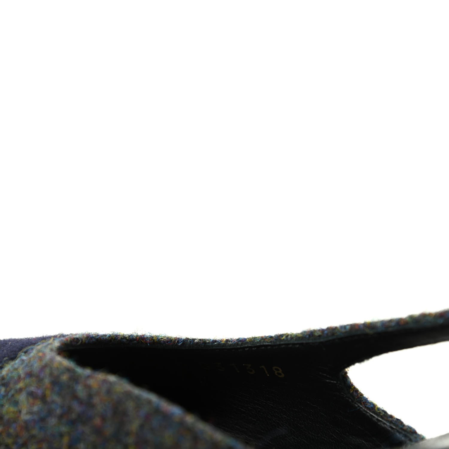 Chanel Tweed Cap Toe CC Slingback Pumps 36 Black Dark Grey 10 of 11