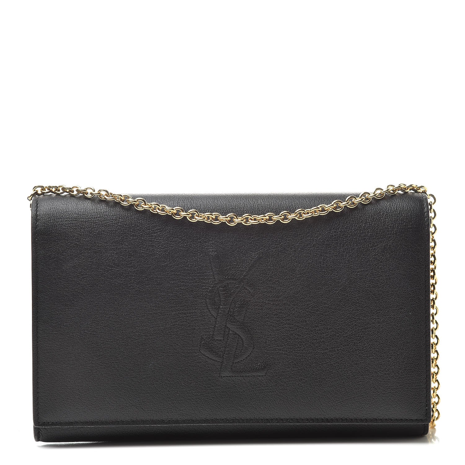 Saint Laurent Calfskin Monogram Belle de Jour Chain Clutch Black 1 of 11
